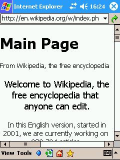 Esos micronavegadores de todos los días 17 Pocket Internet Explorer
