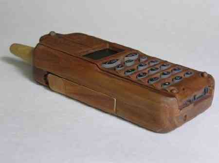 wooden teléfono de madera
