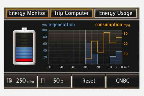 Otra imagen del ordenador e consumos del Golf TDI Hybrid