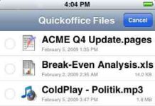 QuickOffice para iPhone este mismo mes 1