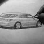 Dibujando el Saab 9-5 Sport Hatch 2010 (Haz click para agrandar)