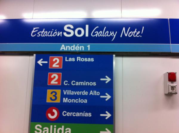Samsung Galaxy Note le cambia el nombre a la estación de metro de Madrid Sol 5