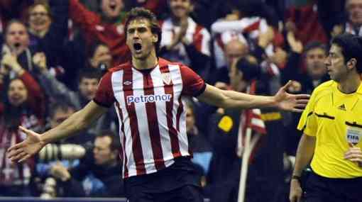 Llorente celebra un gol en la Europa League