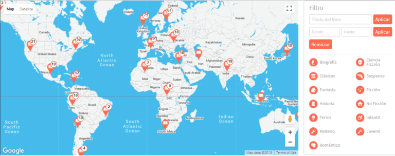 Un mapa interactivo para recorrer el mundo por medio de los libros
