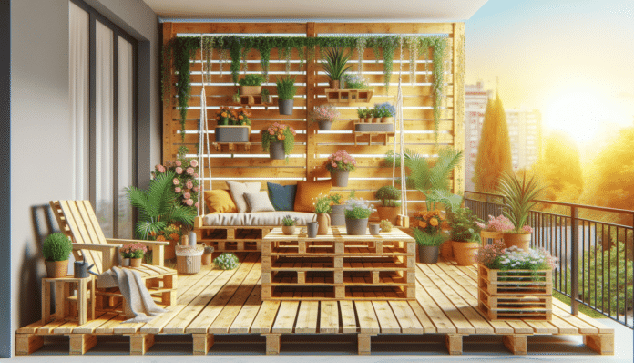 decorar balcón con palets