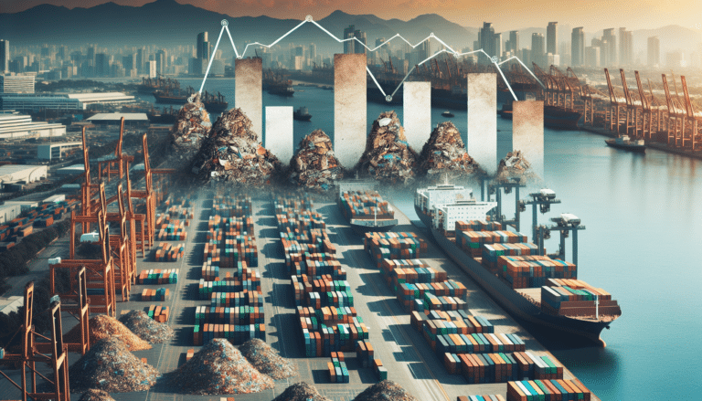 a ship carrying recyclable waste