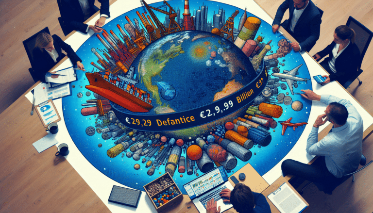 4 big rolls of metal is ready to get transported by a truck in the background