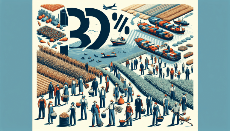 A big crane is moving corn to a big tank in the ground