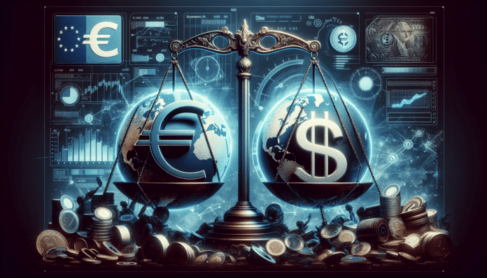 US dollar and euro banknotes