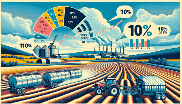 A hand applying mineral fertilizers to the soil next to a young plant.