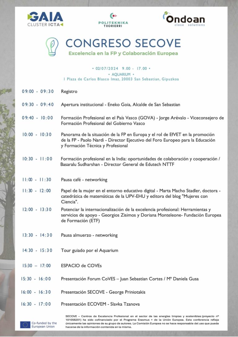 Profesionales de más de 12 países europeos se reúnen la próxima semana en San Sebastián para analizar el Talento y la Formación Profesional del siglo XXI