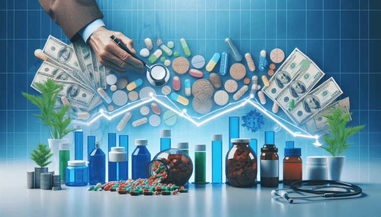 Medication in different forms of pills and colors