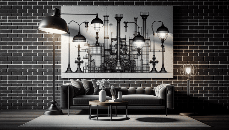 una lámpara de pie elegante para el salón inspirada en fábricas y teatros clásicos