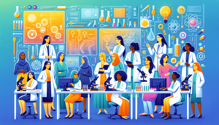 women looking into microscope