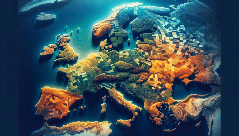 Many fields of grass, corn and other