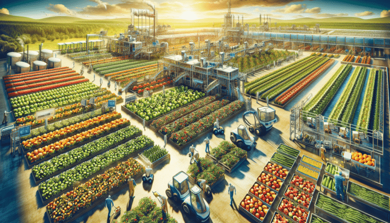 A person handing vegetables on fruits and vegetable stand.