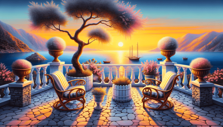 una elegante silla de jardín inspirada en las terrazas del mar griego