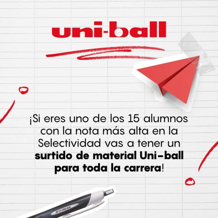Uni-ball premiará a las mejores notas de Selectividad con material para toda la carrera