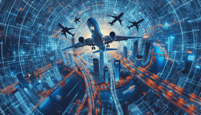 Airplane flying over sea with clouds in the background.