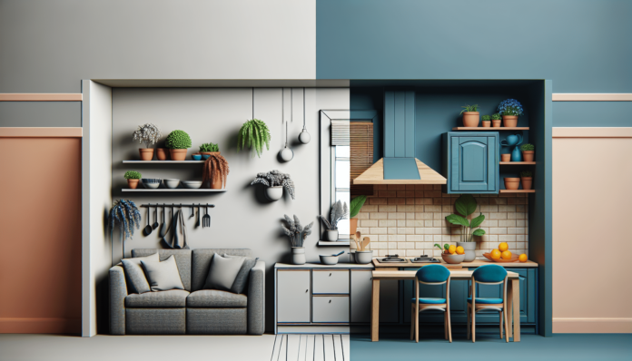 de espacio triste y gris a cocina confortable y llena de color