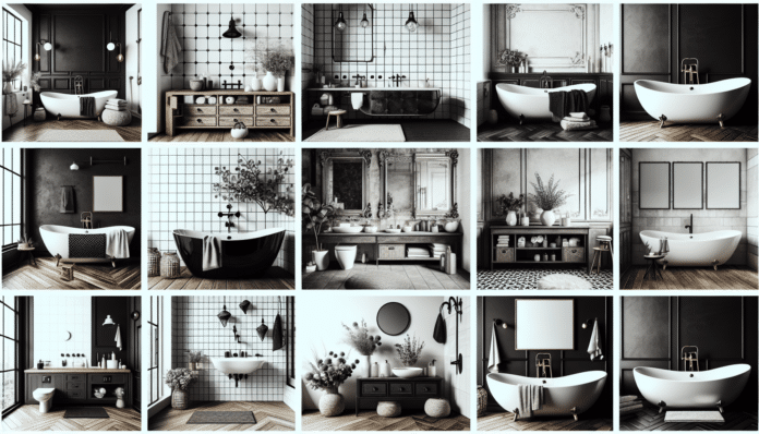 Cómo decorar baños en blanco y negro