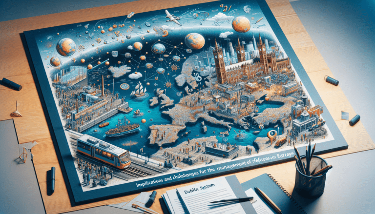 2 people are sitting at a table. One person is handing the other their papers. There is an application and an EU flag on the table