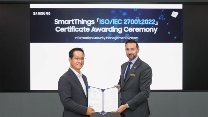 Samsung Electronics Receives ISO 27001 Certification for Its SmartThings Platform – Samsung Global Newsroom
