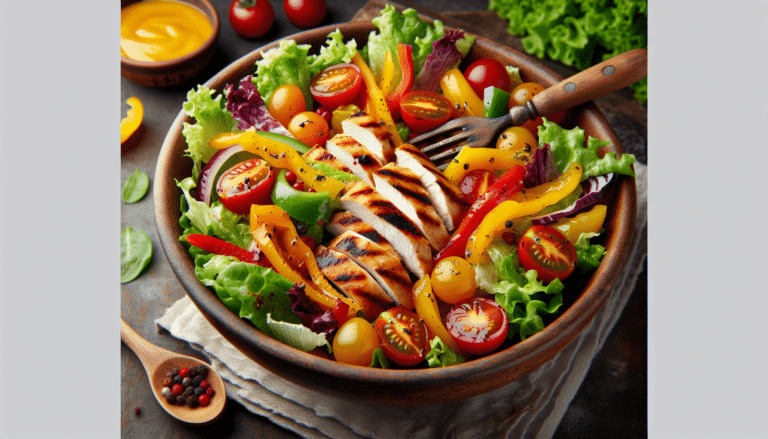 Deliciosa Ensalada de Verano con Pollo a la Parrilla y Vinagreta de Mango