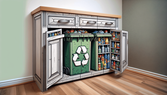 en realidad esconde cuatro cubos para reciclar