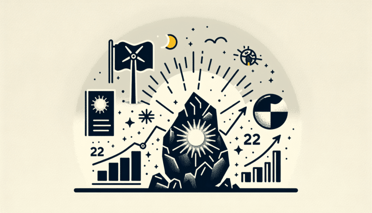 Two workers at a coal site, one pointing a finger.