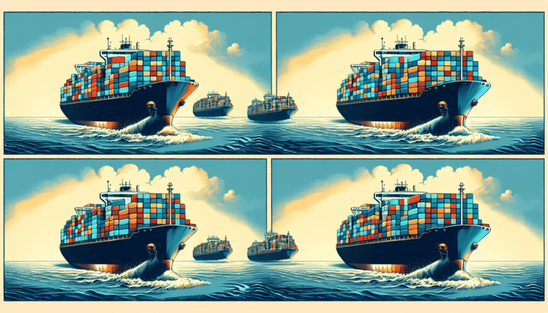 Cargo containers on a ship.