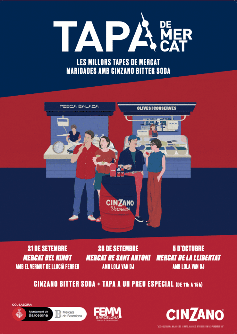Arranca la Tapa de Mercat: la ruta por mercados de Barcelona en homenaje a la tradición del aperitivo y el Cinzano Bitter Soda