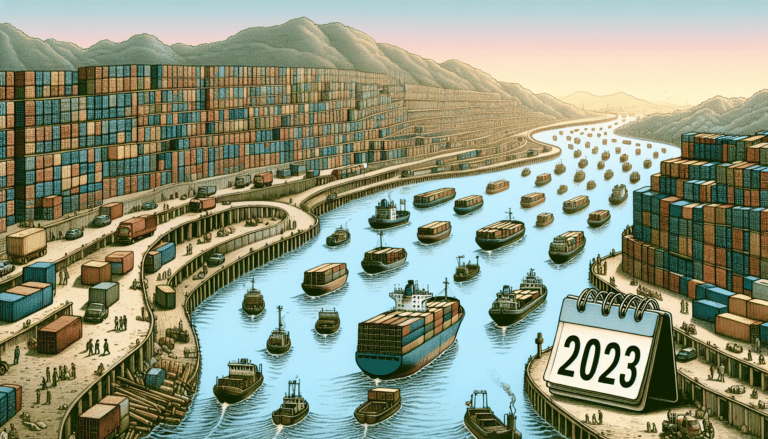 A cargo vessel at a coast.