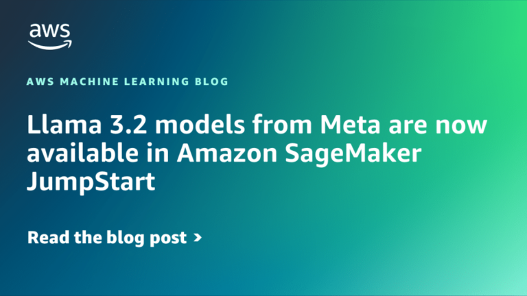 Llama 3.2 models from Meta are now available in Amazon SageMaker JumpStart