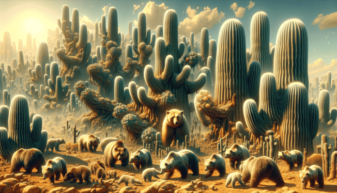 Paisaje Imaginario: Entre Osos y Cactus Gigantes tiene hasta figuras de osos y cactus gigantes
