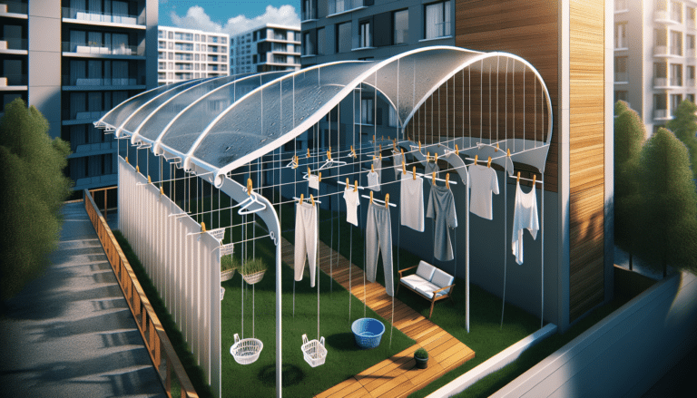 así es el tendedero que protege la ropa de la lluvia en pisos pequeños