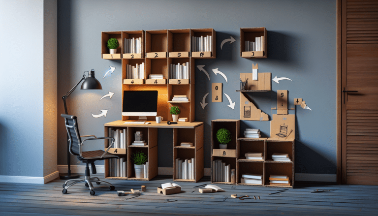 He transformado una caja de cartón en una estantería para mi despacho sin taladros y el resultado es para copiar