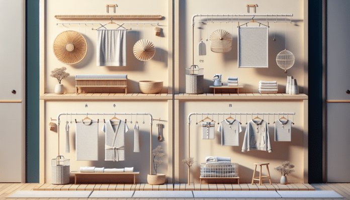 cuatro gadgets de Zara Home para secar la ropa dentro de casa utilizando el método japonés