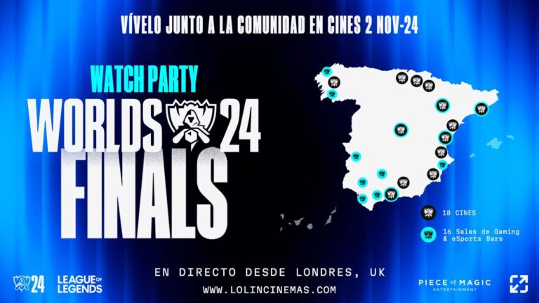 16 salas de gaming y 6 nuevos cines se unen al elenco de espacios que albergarán las watch parties de la final de los Mundiales de League of Legends