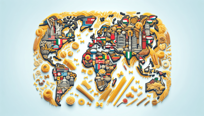 Different variations of pasta