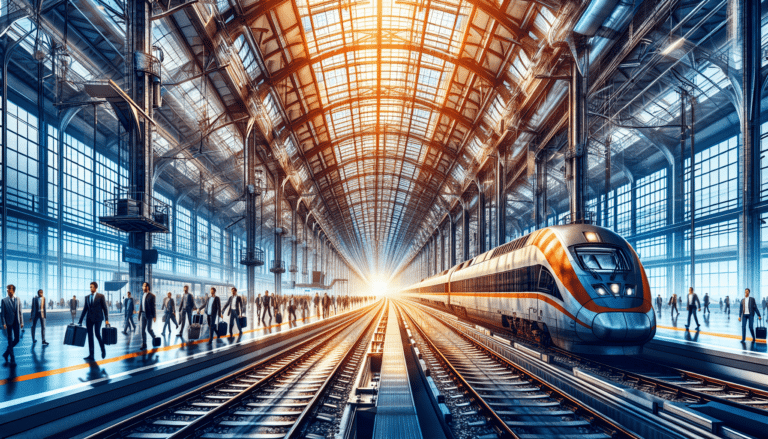 Girl looks out of a train window.