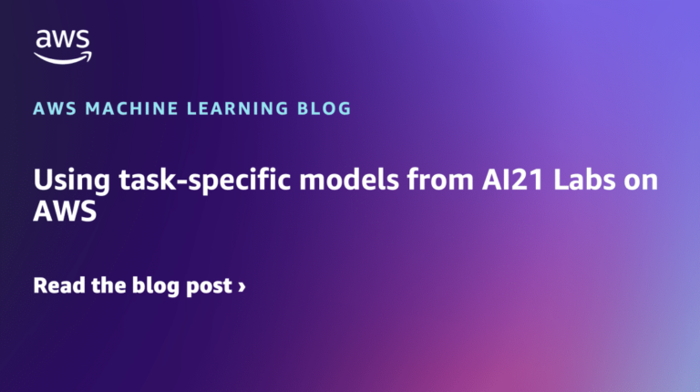 Using task-specific models from AI21 Labs on AWS