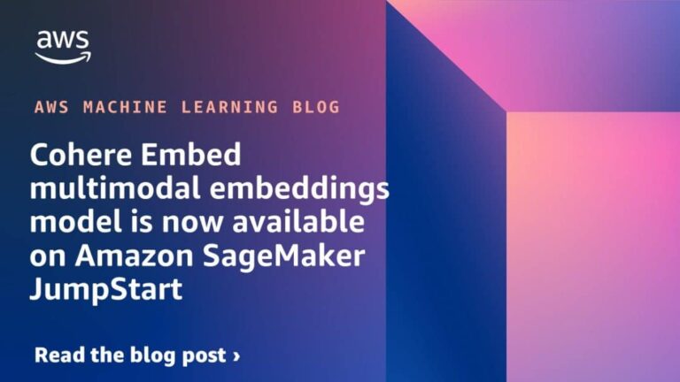 Cohere Embed multimodal embeddings model is now available on Amazon SageMaker JumpStart