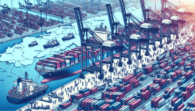 A container ship at sea.