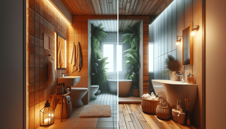 Un cuarto de baño estrecho y alargado que se convierte en un espacio elegante para el aseo y el relax