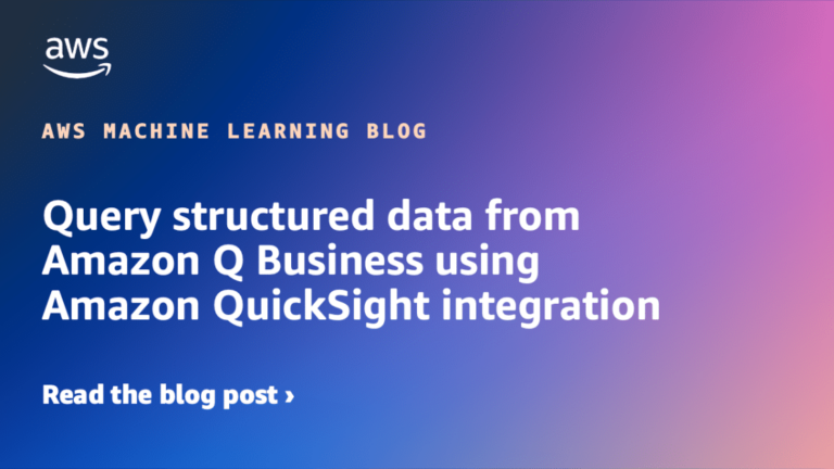 Query structured data from Amazon Q Business using Amazon QuickSight integration