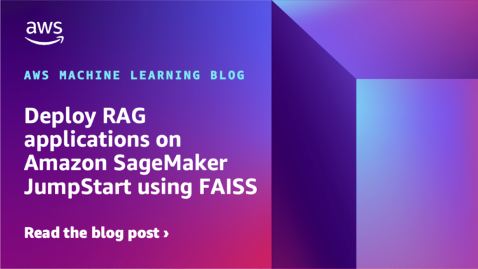 Deploy RAG applications on Amazon SageMaker JumpStart using FAISS