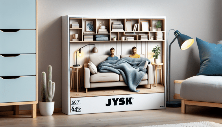 JYSK tiene la solución para guardar las mantitas del sofá que ordena con gusto mi salón pequeño