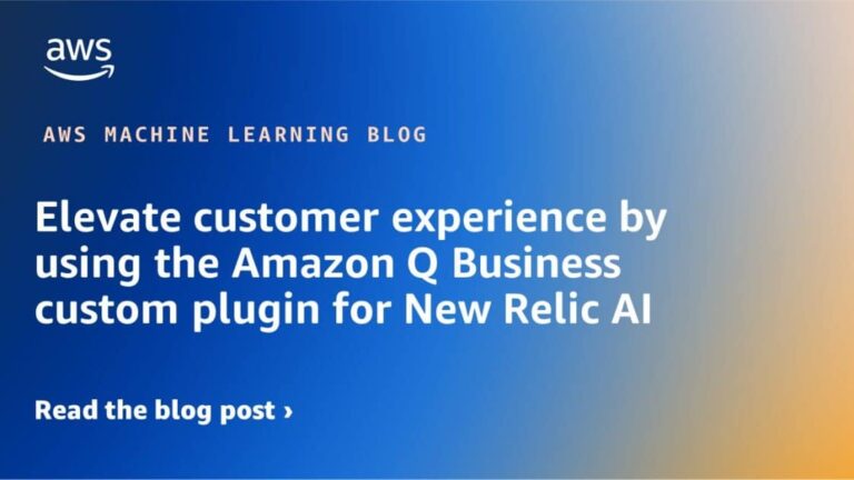 Elevate customer experience by using the Amazon Q Business custom plugin for New Relic AI