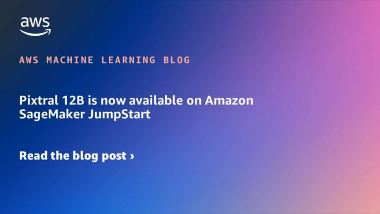 Pixtral 12B is now available on Amazon SageMaker JumpStart